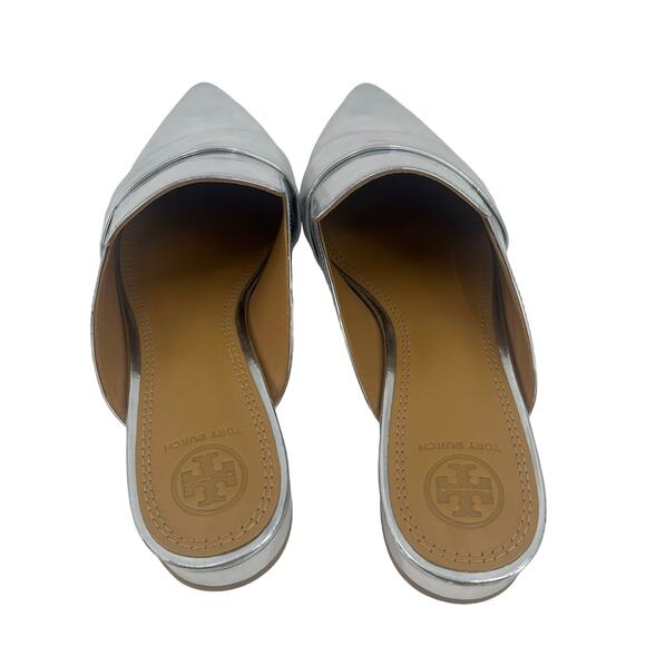 Tory Burch Silver Metallic Mules - Picture 6 of 8